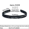 1.5cm black velvet covered ABS headband with smooth non-slip design for DIY - Black 1.5CM Horned Velvet Wrapped