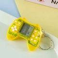 Mini retro handheld game console keychain in translucent yellow with a monochrome LCD screen - Transparent Yellow