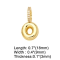 Detail showing dimensions of a gold-plated letter charm with pave-set zircon clasp - Gold - Letter O