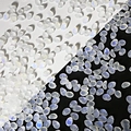 Translucent tulip petal glass beads with opal luster for DIY hair pins and jewelry - Frosted White AB Color