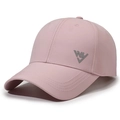 Pink quick-dry baseball cap with gray side embroidery and breathable eyelets - Pink