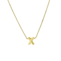 Classic 18k gold plated necklace featuring a minimalist letter X pendant on fine chain - Letter X