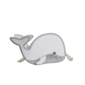 White and gray dolphin crossbody bag featuring silver sequins and a gold chain strap - White