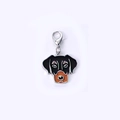 Pendentif Dobermann en émail avec fermoir mousqueton argenté pour sacs et clés - 10 Dobermann