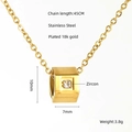 18K vergulde roestvrijstalen ketting met 3D-zeshoekige hanger en ingelegde zirkoon - 18K goud / Goud