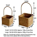 Size chart for seagrass woven baskets showing dimensions for small and large sizes - Bare Basket (Honey Color)