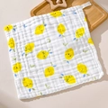 Soft cotton baby washcloth featuring cute yellow lemon patterns with gauze texture - Lemon