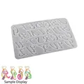 Moule en silicone pour 26 grandes lettres en résine avec exemples de porte-clés colorés - Moule Alphabet Style 3