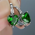 Plaqué Platine Zircone Verte