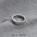 Minimalist silver open ring with polished finish and adjustable band for men - Adjustable Open / Silver