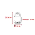 Polished stainless steel padlock pendant with 18mm height and 11mm width dimensions - Steel Polished Smooth Lock 15mm