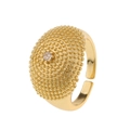 Hip-Hop-Goldring mit mikro-gesetztem Zirkon-Augendesign und verstellbarem Band - Stern-Stil