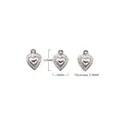 Silver stainless steel heart charm with embossed patterns and 3.5mm thickness - Heart