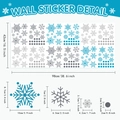 Blue and grey snowflake wall stickers set measuring 98x42cm for Christmas window decoration - 32x20.5cm*6 Sheets / TBW9262