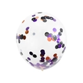 12-inch clear latex balloon filled with purple orange black and grey confetti - Orange Black Purple Sequins