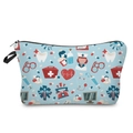 Dettaglio ravvicinato di una borsa cosmetica medica con stampe di infermiera ed ECG - Stile Motivo Cassetta Croce Rossa Poliestere (hz2330)