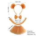 Oranje aap oren hoofdband set met vlinderdas, staart en tutu rok voor kinderen - Geelbruine Aap 3-delige Set + Lichtbruine Gaas Rok