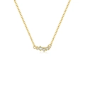Minimalist S925 sterling silver rainbow arch pendant necklace with sparkling zircons - White Zirconia