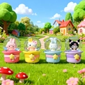 Sanrio character glowing crystal balls with Melody and Hello Kitty for desk decor - 2554 Starlight Hat Cartoon