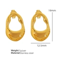 Pendientes geométricos irregulares de acero inoxidable dorado con estética de metal - 19mm*12.5mm / Dorado