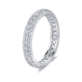 Bague éternité classique en argent S925 avec pavé de zircons étincelants - US 5 / Zircone Blanche