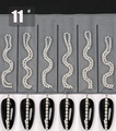 Japanese style wave nail art rhinestone chains in AB color for professional manicure - 11# AB Color Zircon Chain