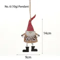 Xmas wooden gnome pendant with red white stripes and 10g weight 14x9cm size - Hanging Ornament No. 6