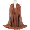 Solid brown pearl chiffon long scarf wrap displayed on a mannequin for elegant styling - Dark Khaki