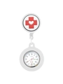 Dettaglio dell'orologio da infermiera in silicone bianco con clip e quadrante luminoso - Bianco Croce Rossa-2
