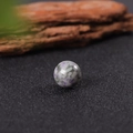 Polished 16mm natural stone sphere with green and purple mineral patterns - Auspicious Jade