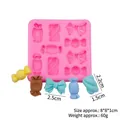 Pink silicone candy and bow tie mold for DIY fondant and chocolate cake decorating - 2# / Pink