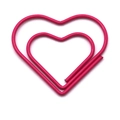 Vibrant pink heart-shaped metal paperclip for decorative creative office stationery use - Rose Red