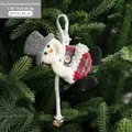 Christmas snowman plush ornament with grey hat and bell for tree decoration - Grey Hat Snowman (With Bell)