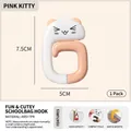 Tragbarer Taschenhaken in Katzenform in Weiß und Rosé, langlebiges ABS-Material - Rosa Katze