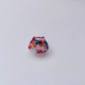Cute cat-shaped cellulose acetate hair claw with red blue white marble texture finish - Red & Blue
