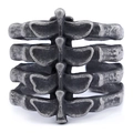 Gothic Knochen Rippenkäfig Ring mit Vintage Finish und anatomischem Design - US 10 / Vintage Silber(23105)