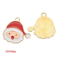 Christmas Santa Claus enamel charm pendant for DIY jewelry making 20x20mm size - Santa Claus Head (A3-100)