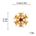 Orange snowflake embroidery patch with size dimensions and white felt backing DIY supply - 6.5x6.1cm / 11192-Orange Yellow Snowflake
