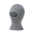 Grey children's warm knitted balaclava winter face mask for outdoor cold protection. - Fits about 1-6 years old / Light Gray