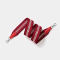 Red and white woven shoulder strap for handbags with silver metal swivel hooks - Width 5cm Length 70cm / Red Gold Buckle