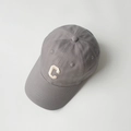 Greyish blue kids baseball cap featuring a white embroidered letter C on cotton canvas - 50-52CM / C Letter Embroidery / Gray