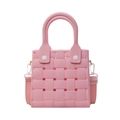 Sac de plage rose en EVA à texture tissée avec bandoulière et poignée ronde tendance - 20*19*10 / Rose