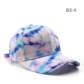 Classic blue and pink tie-dye cotton baseball cap with structured curved brim - Colorful Dreamy Tie-dye (B3-4)
