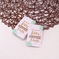 Detail of pink and green floral greeting card with gold foil quote and paper texture - INS Blessing Card #2 - Motivational Quotes