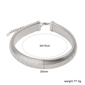 Silver stretch snake bone choker necklace made of flexible stainless steel - 20mm / Steel