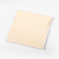 Premium beige microfiber jewelry pouch with flap closure and elegant stitching detail - Flip-top Style / Beige
