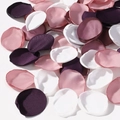 Mix of white, pink, and deep purple satin rose petals for wedding and party decor - White Pink Dark Purple Mix (4)