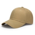 Classic khaki twill cotton baseball cap with structured six-panel crown and curved brim - Adjustable / Deep Beige