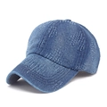Berretto da baseball in denim lavato blu con dettagli vintage consumati e calotta morbida - Blu scuro