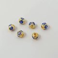 Blue 18K gold cloisonne enamel watermelon spacer beads for DIY jewelry making - 5# Copper Coin Bead 6mm / 1 Piece